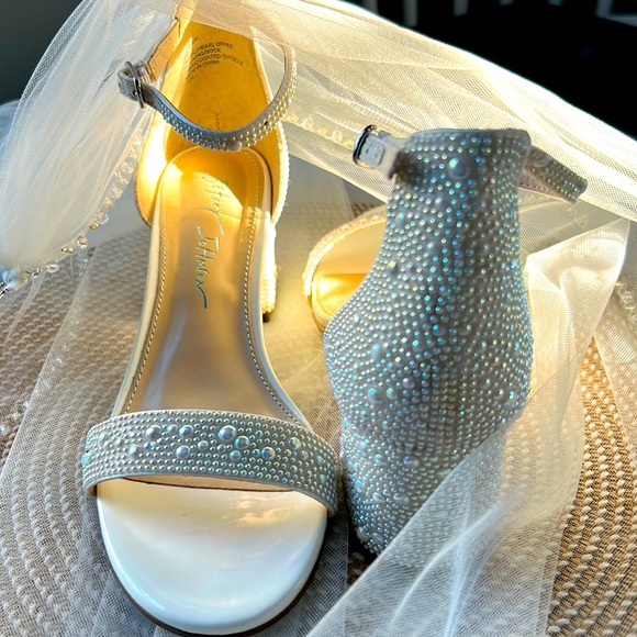 Betsey Johnson Shoes - Betsey Johnson Mari Rhinestone Heels (Color: white/ ivory) (Size:6)